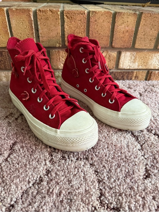Converse Shoes - {Converse}-Size: 7.5-Red High-Top Canvas Sneakers with Platform Sole